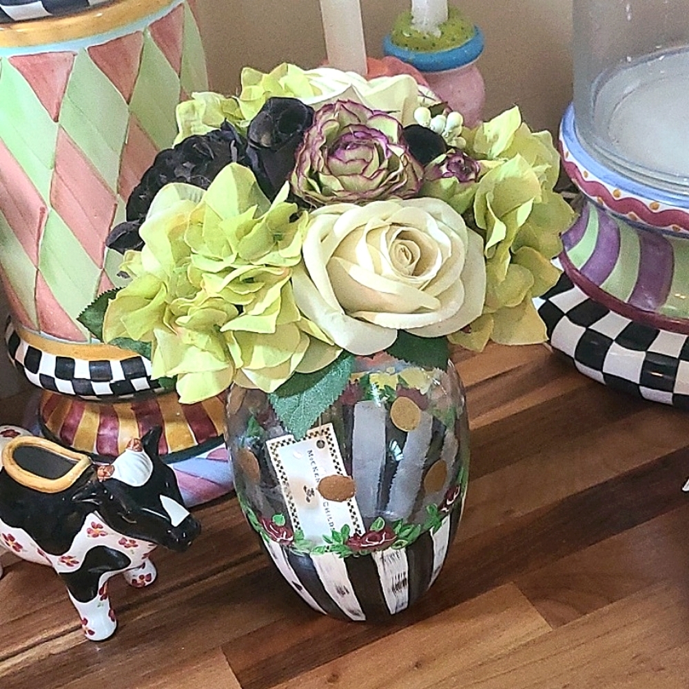 Vase with Stripes and Dots